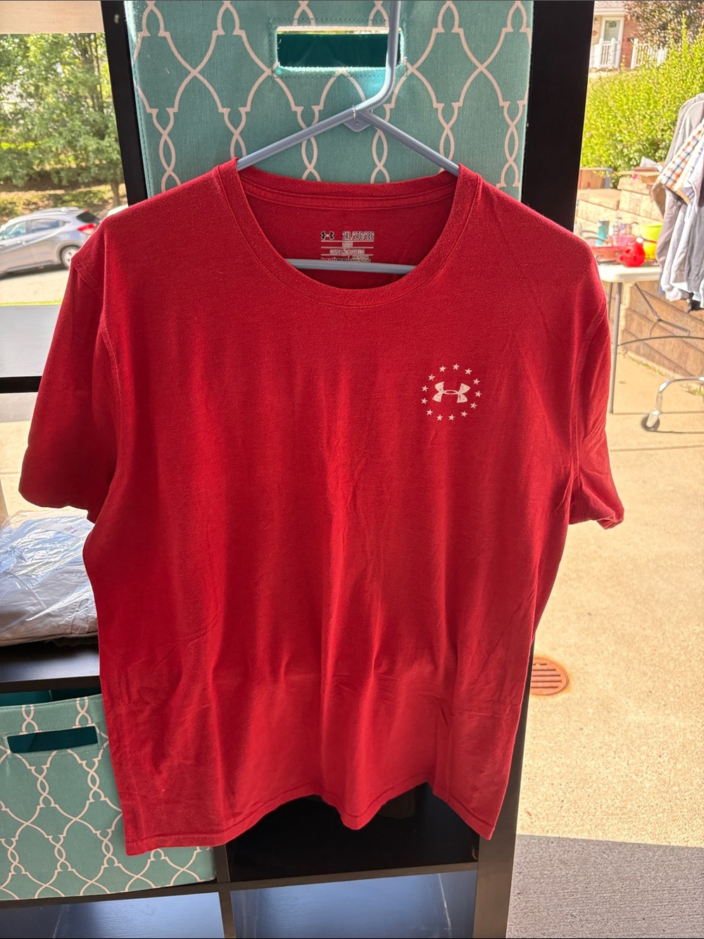 Under Armour Red Short Sleeve Crewneck Tee with Logo
